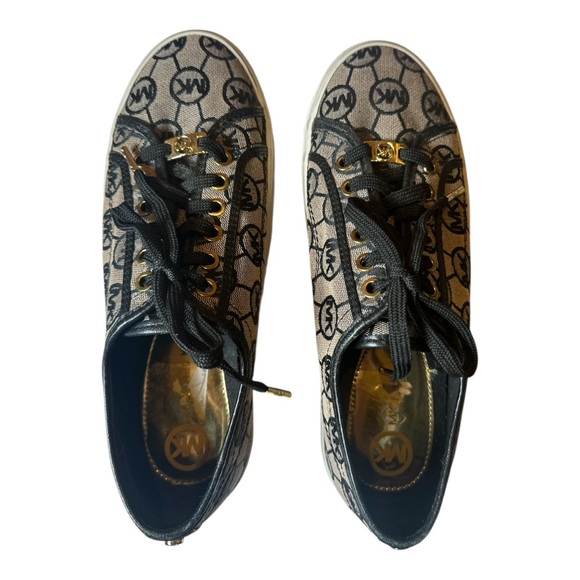 Michael Kors Shoes - Michael Kors Black and Tan Logo Sneakers